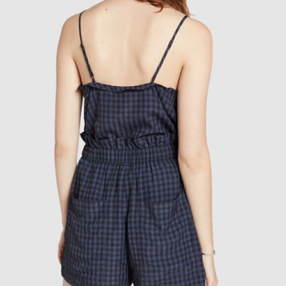 Tibi Viscose Gingham Paperbag Ruffle Cami - Picture 7 of 9